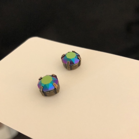 Mystical Antique Brass Swarovski Crystal Earrings - Picture 2 of 10